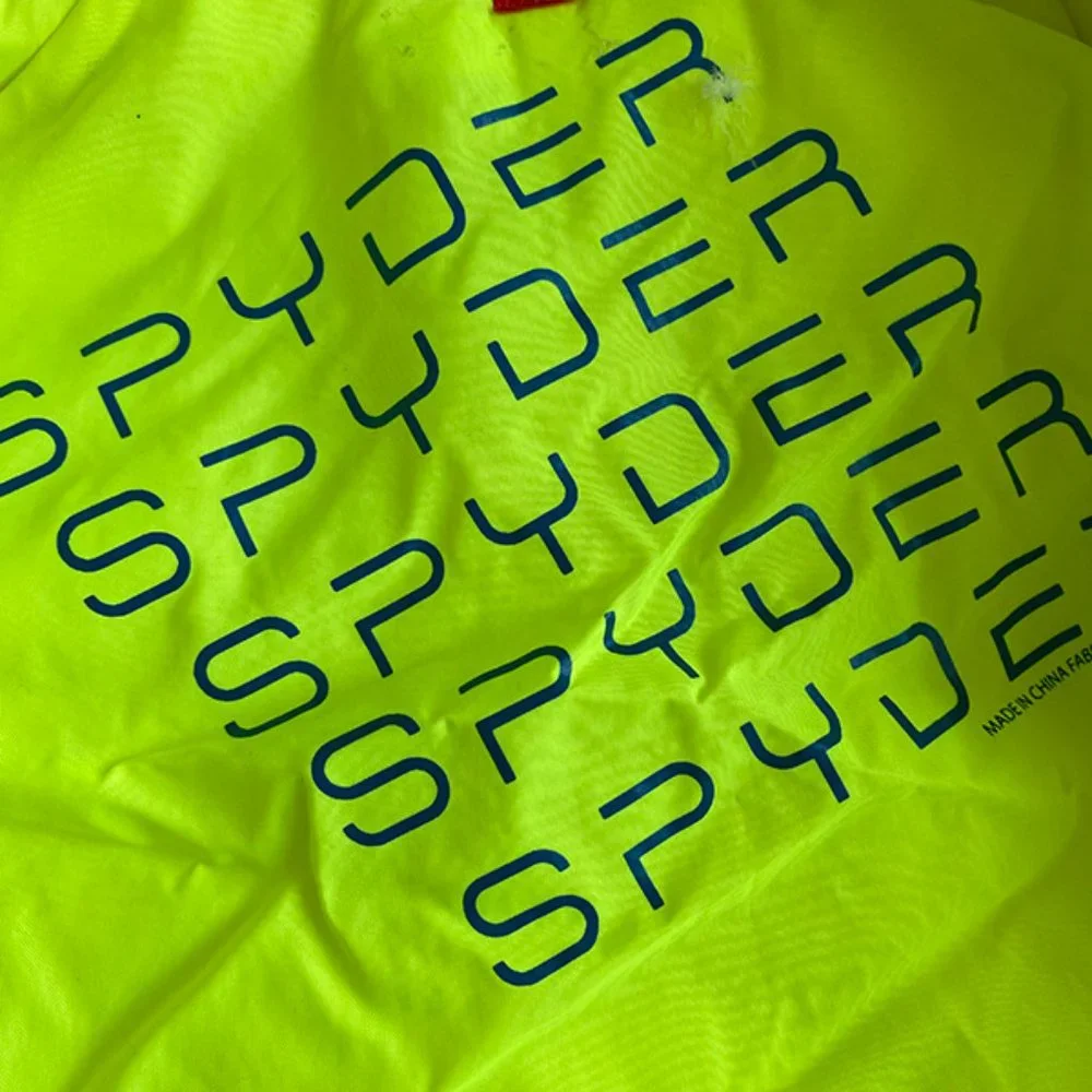 Kids Blue and Neon Green Hooded Winter Jacket